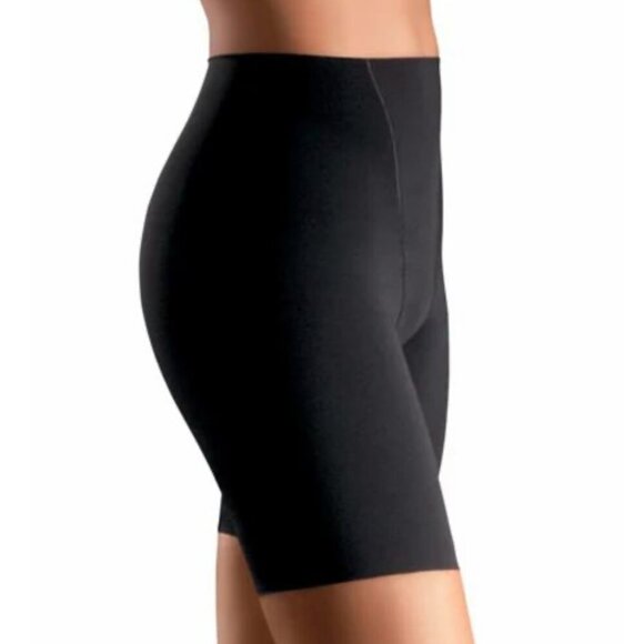 JOCKEY Mini Shaper Black High Waisted Elastic Waist Shaping Shapewear Shorts L - Picture 1 of 12